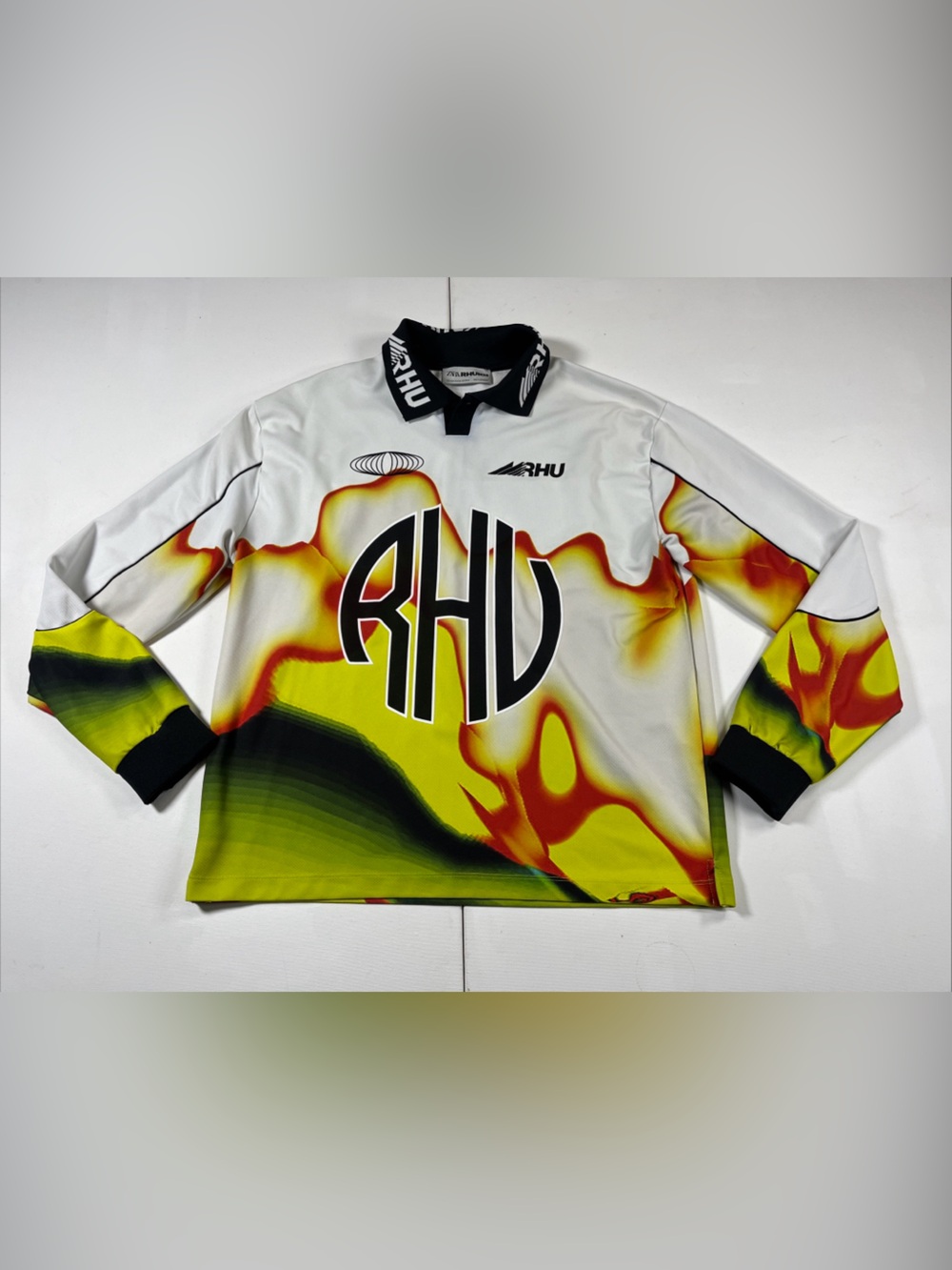 Zara x Rhuigi Polo Shirt Long Sleeve Graphic Rhude Knit Men’s Small - Medium